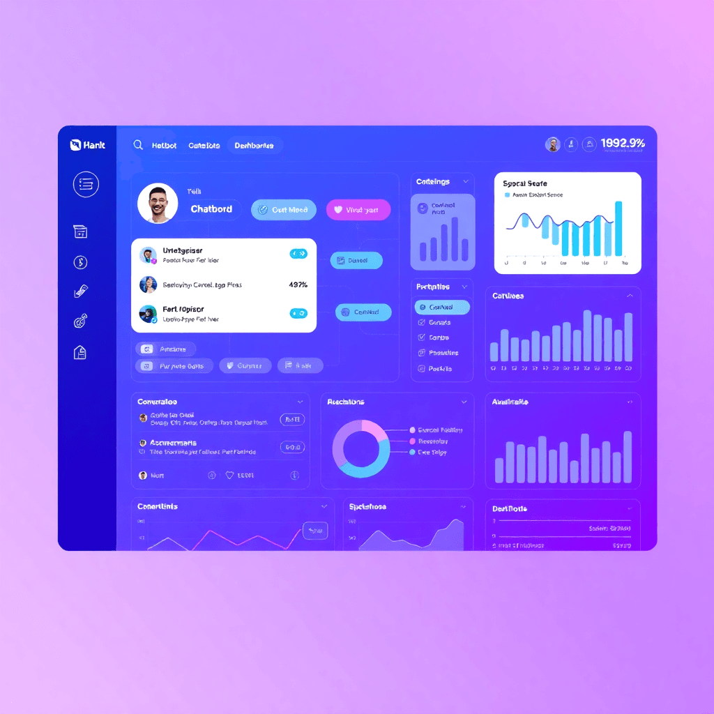 modern dashboard interface showing chatbot automation